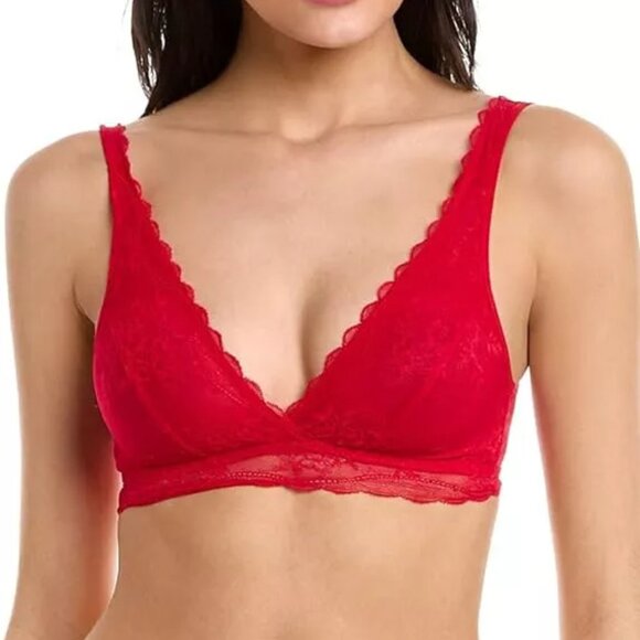 b.tempt'd by Wacoal No Strings Attached Lacy Bralette Crimson Red NWT Sz S - Picture 1 of 5